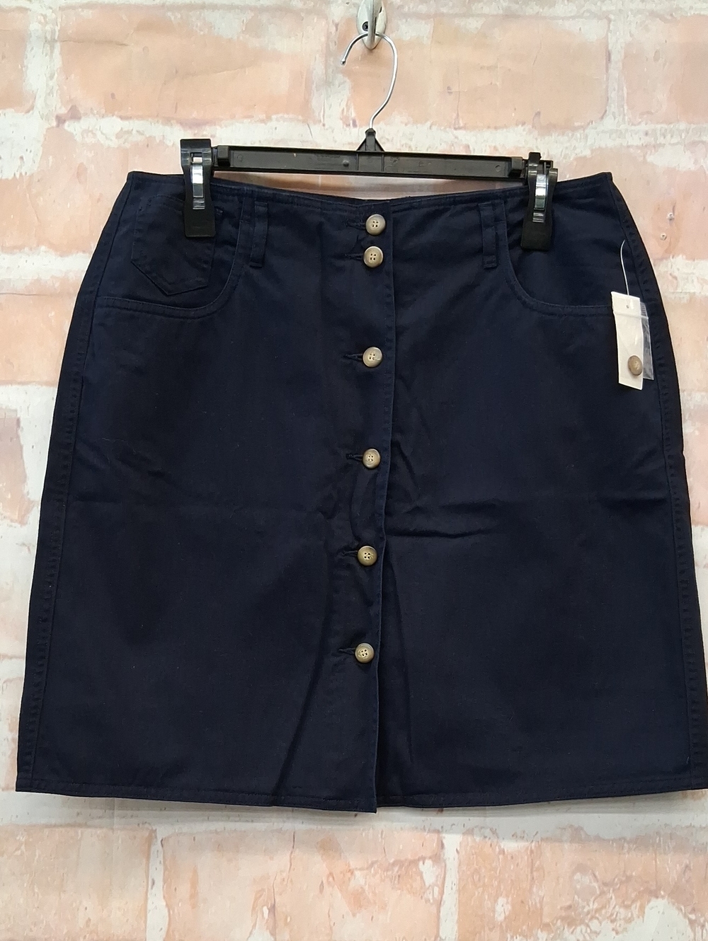 NWT Paul Harris Design Classic Navy Button-Front Women's Skirt